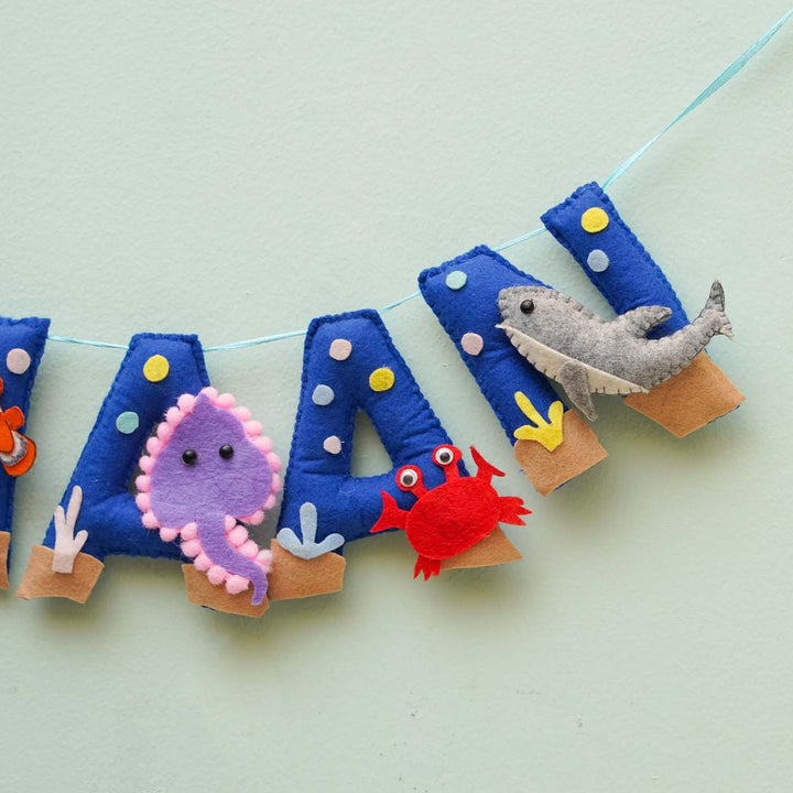 Personalized Handmade Underwater Theme Felt Bunting