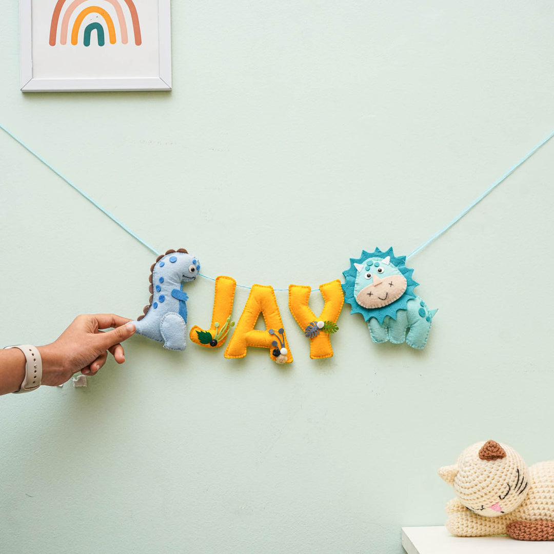 Personalized Handmade Dinosaurs Theme Felt Bunting