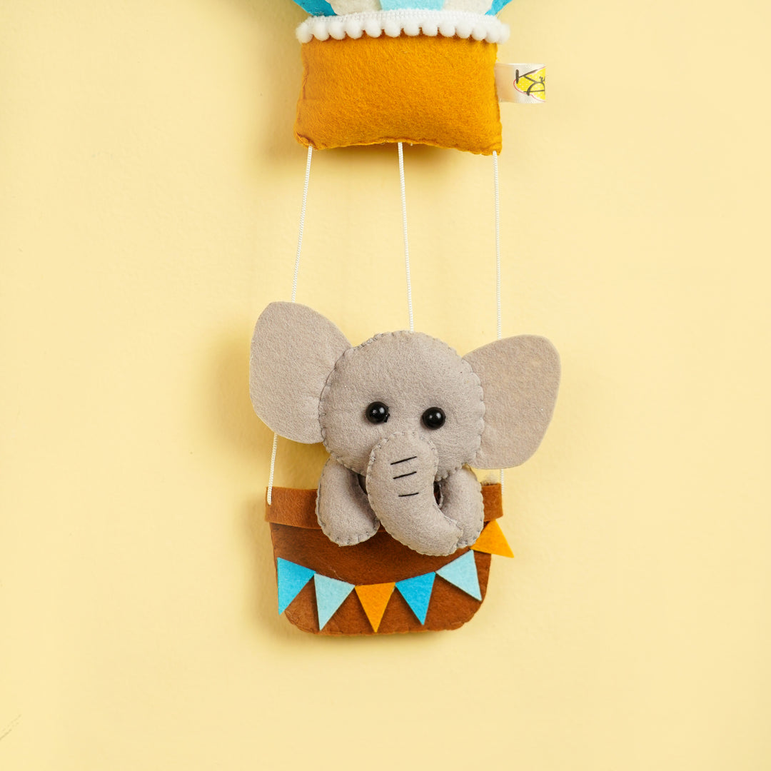 Hand-stitched Hot Air Balloon Felt Kids Nameplate