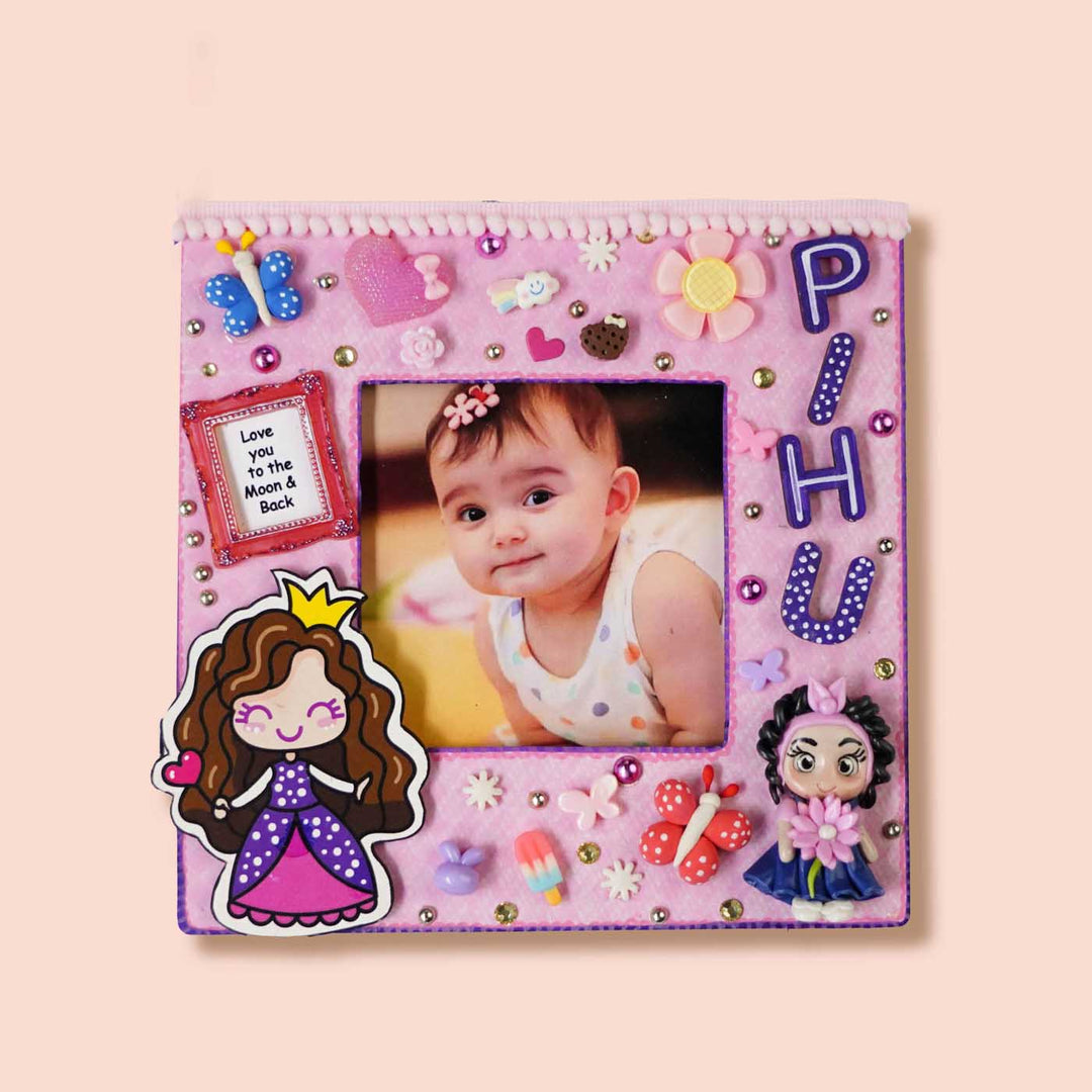 Personalized Purple Baby Photo Frame With Name