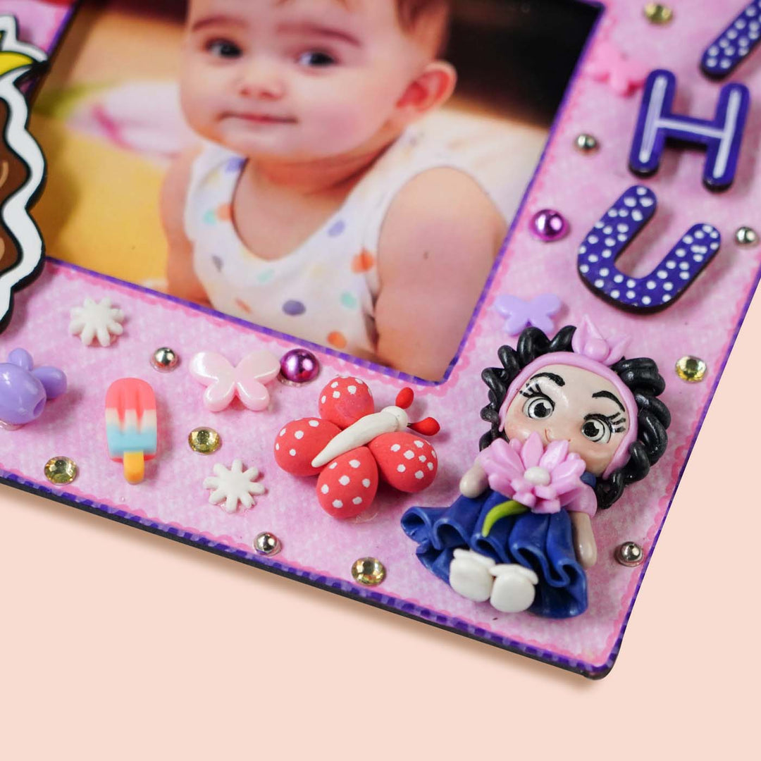 Personalized Purple Baby Photo Frame With Name