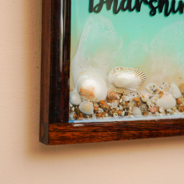 Personalized Beach Theme Resin Name Plate For Couples