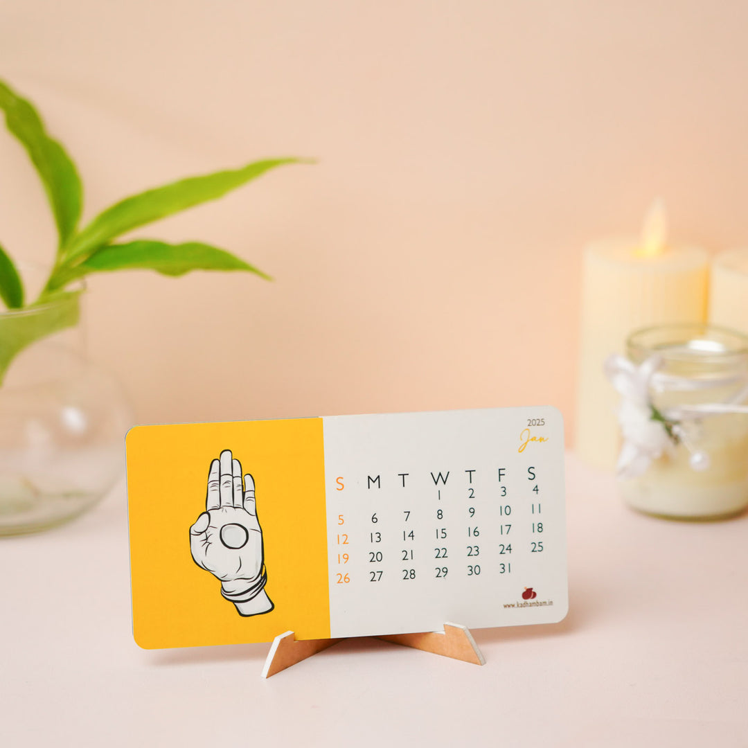 Printed Hastas 2025 Desk Calendar