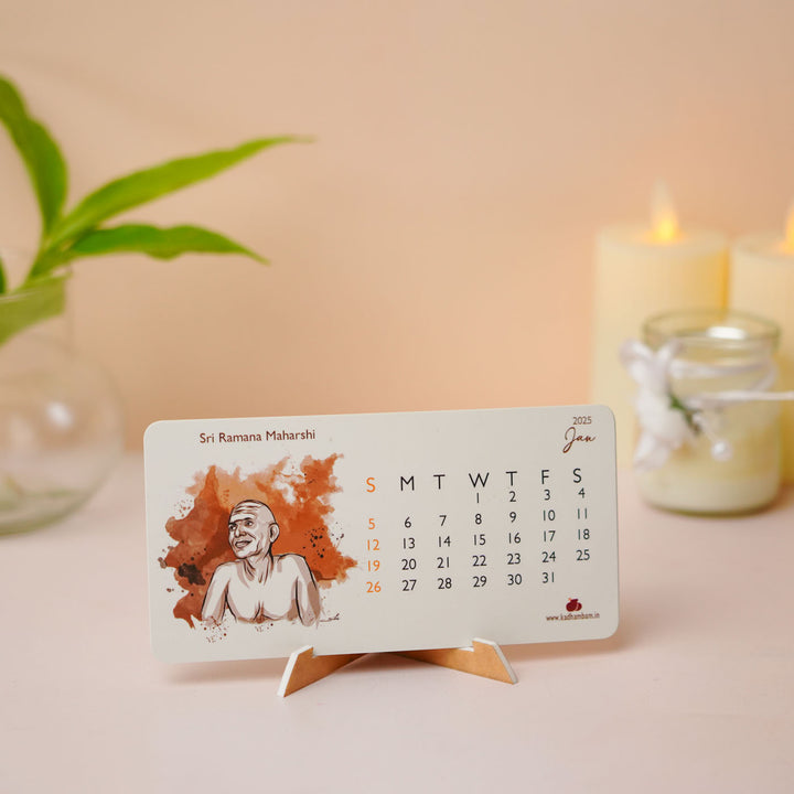 Printed Ramana Maharshi 2025 Desk Calendar