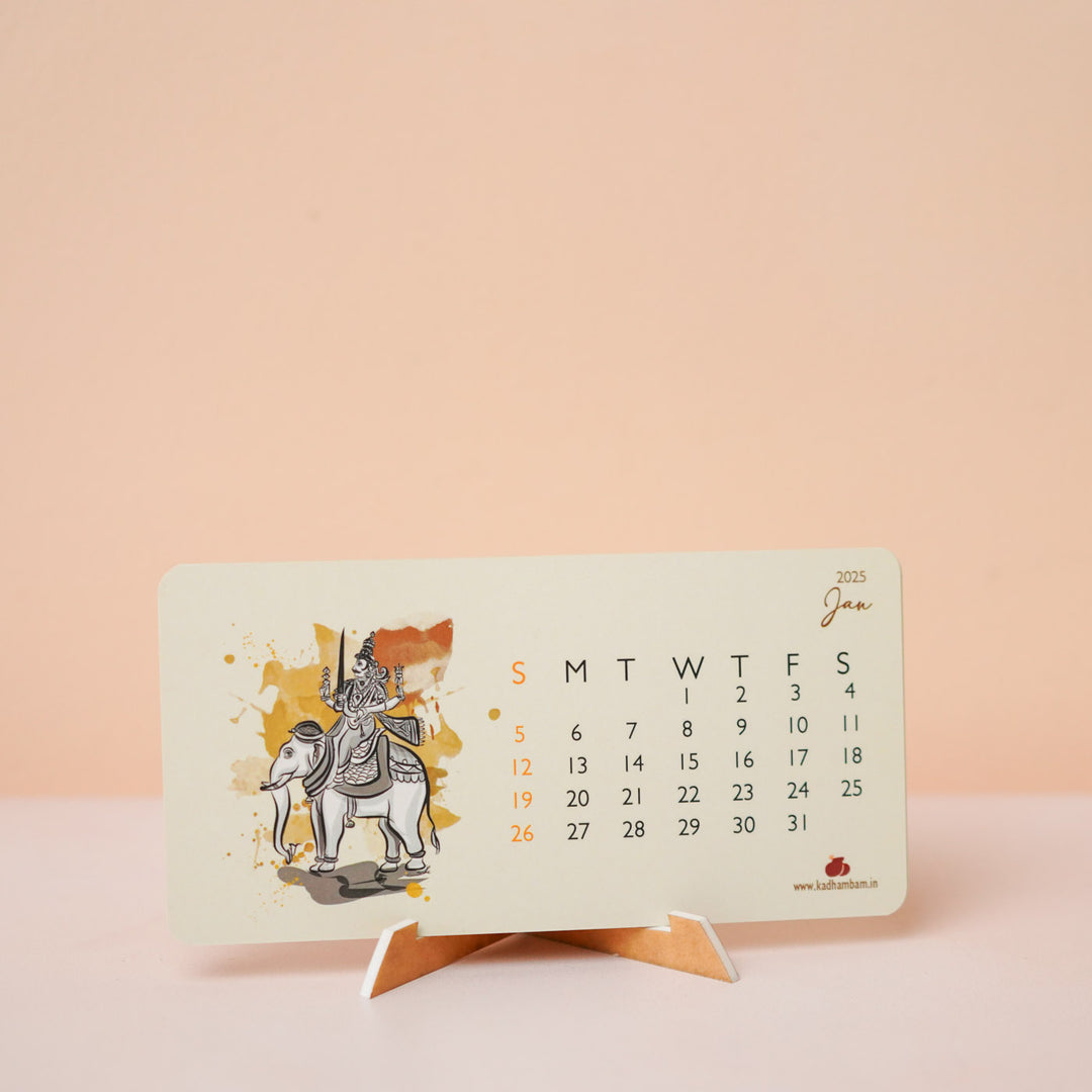 Printed Kaaval Deivam 2025 Desk Calendar