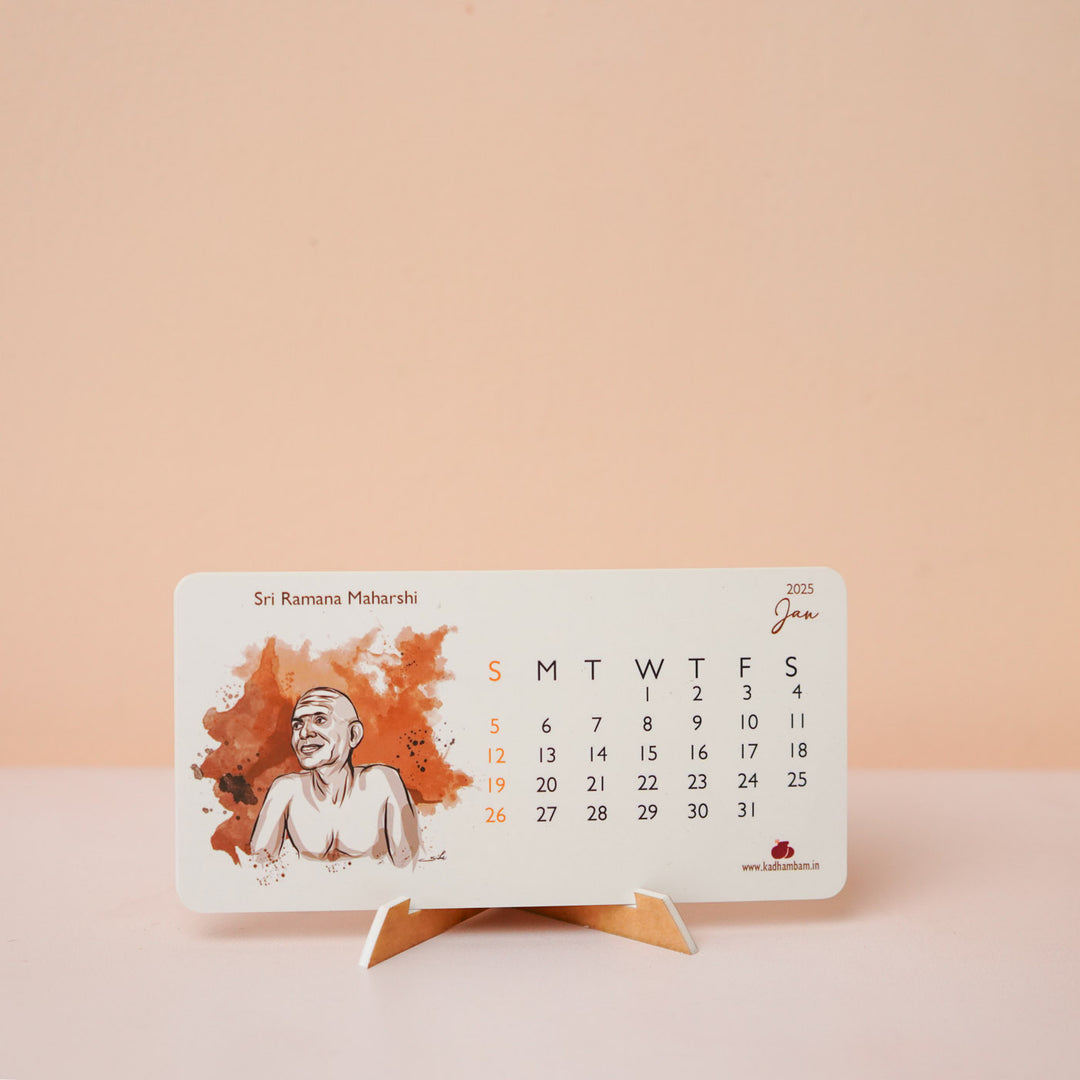 Printed Ramana Maharshi 2025 Desk Calendar