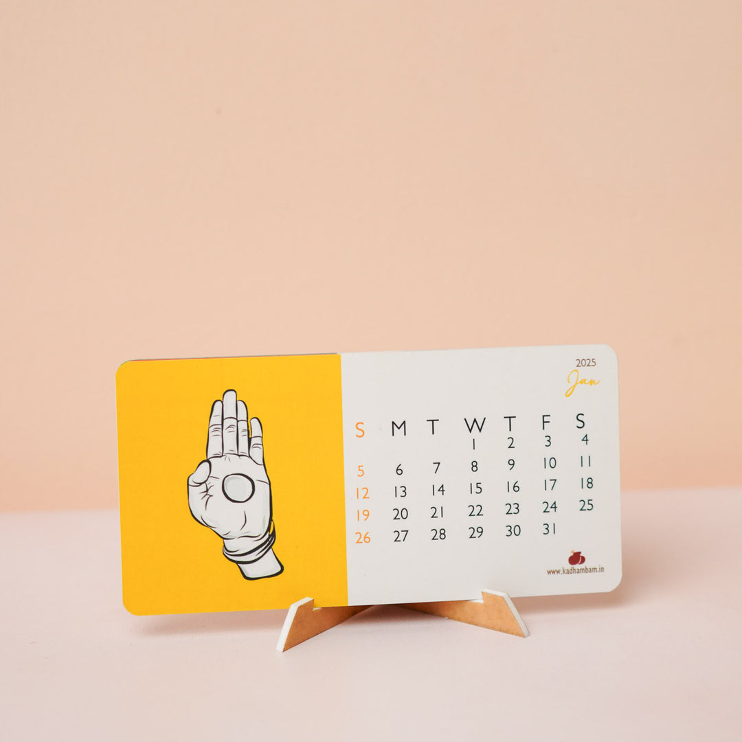 Printed Hastas 2025 Desk Calendar