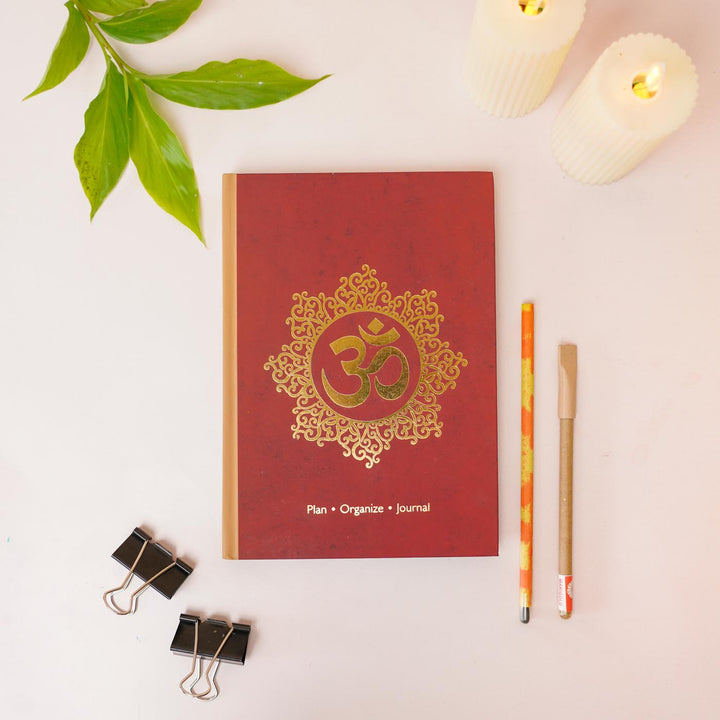 Printed Om Planner With Wellness Tracker & Bookmark