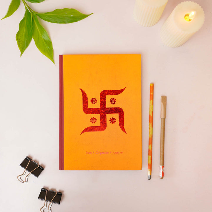 Printed Swastik Planner With Wellness Tracker & Bookmark