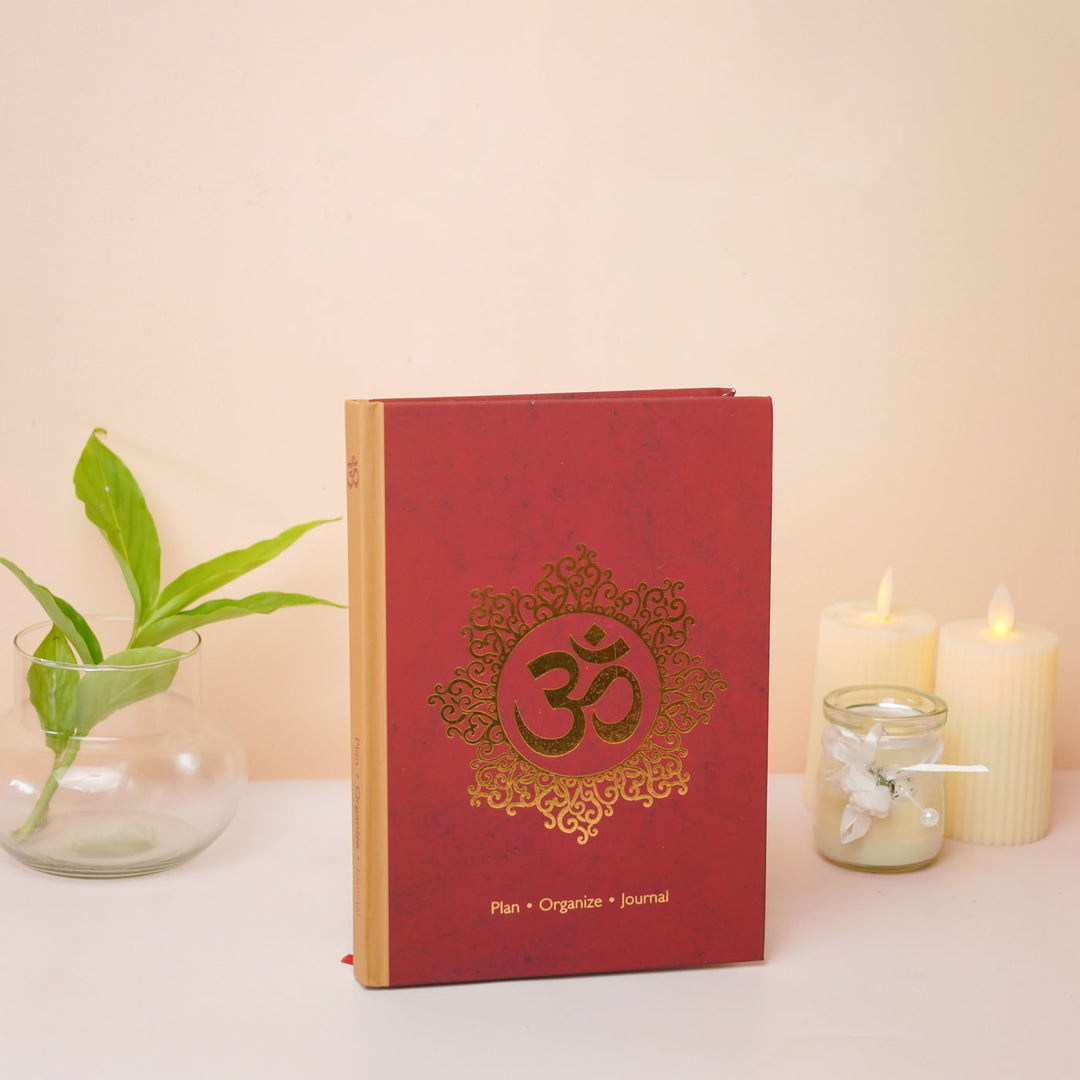 Printed Om Planner With Wellness Tracker & Bookmark