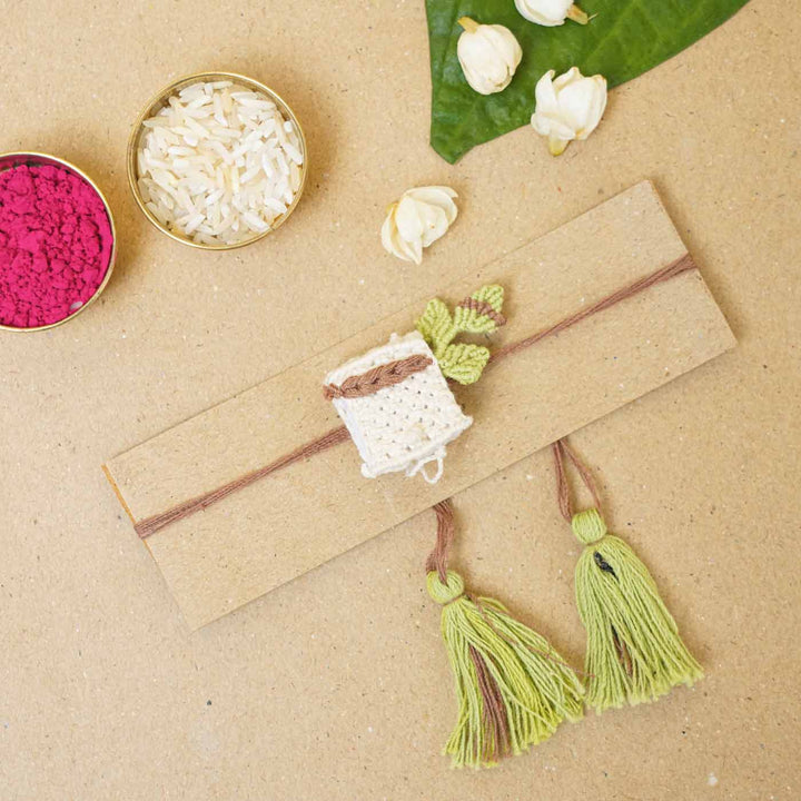 Eco-Friendly Handmade Diary Theme Kids Rakhi With Roli Chawal