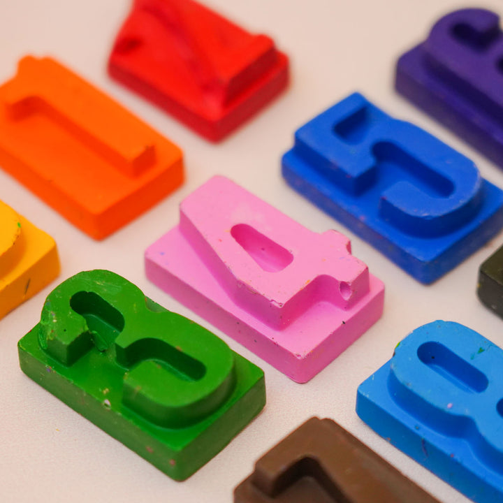 Handmade Non-Toxic Wax Number Crayons for Kids | Set Of 10