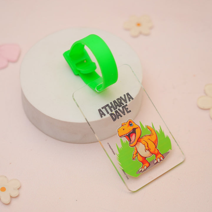 Personalized Dinosaur Theme Transparent Kids Bag Tag