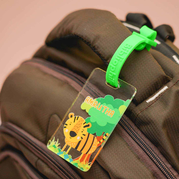 Personalized Tiger Theme Transparent Kids Bag Tag