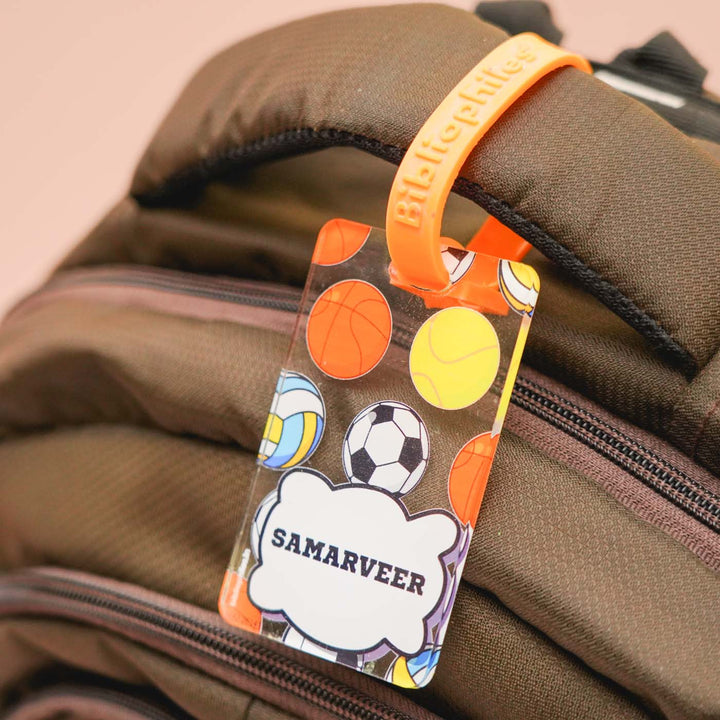 Personalized Football Theme Transparent Kids Bag Tag