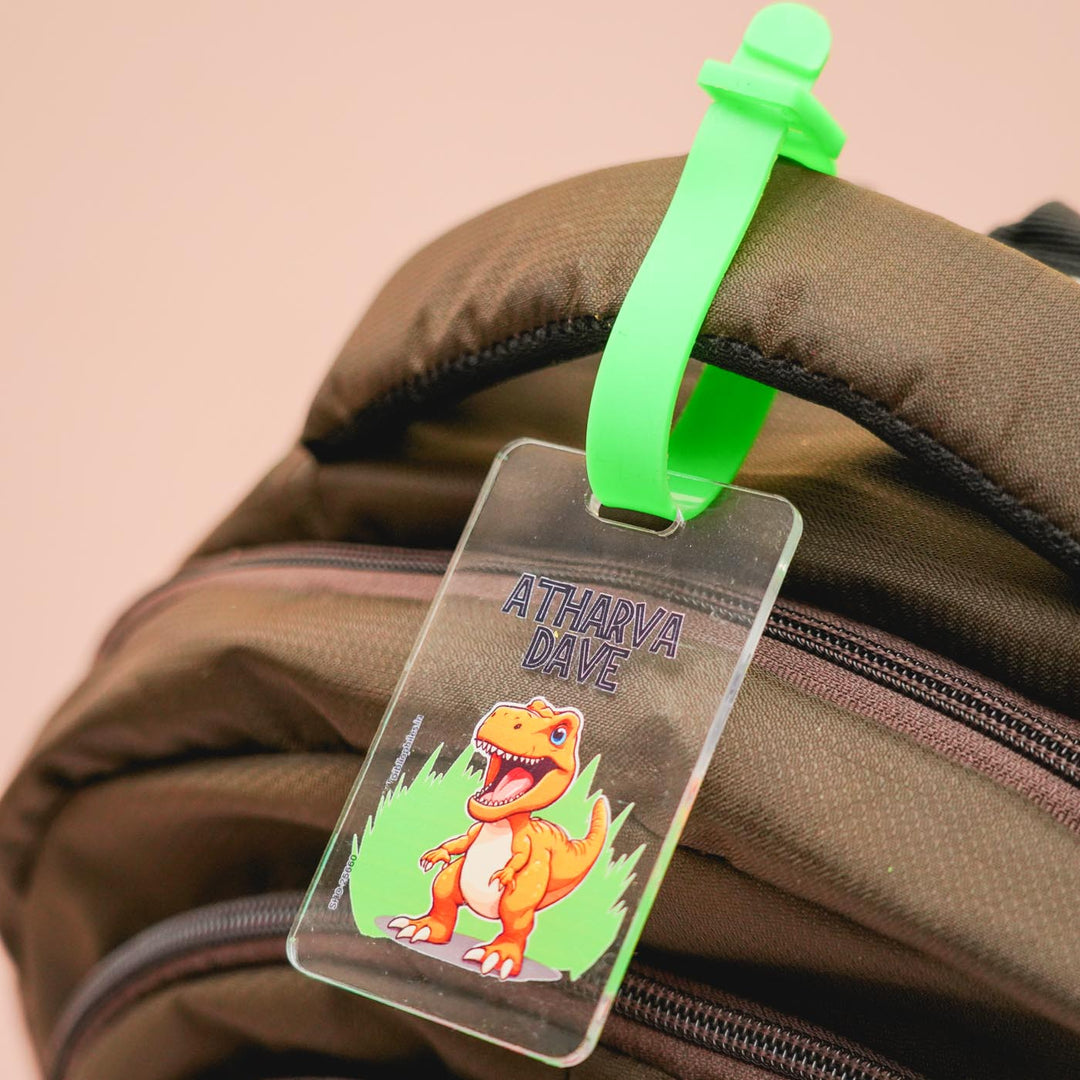 Personalized Dinosaur Theme Transparent Kids Bag Tag