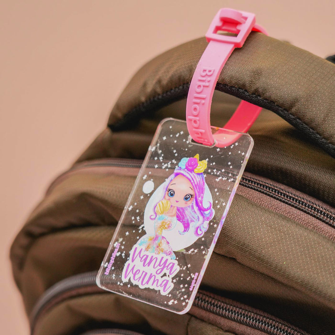 Personalized Mermaid Theme Transparent Kids Bag Tag