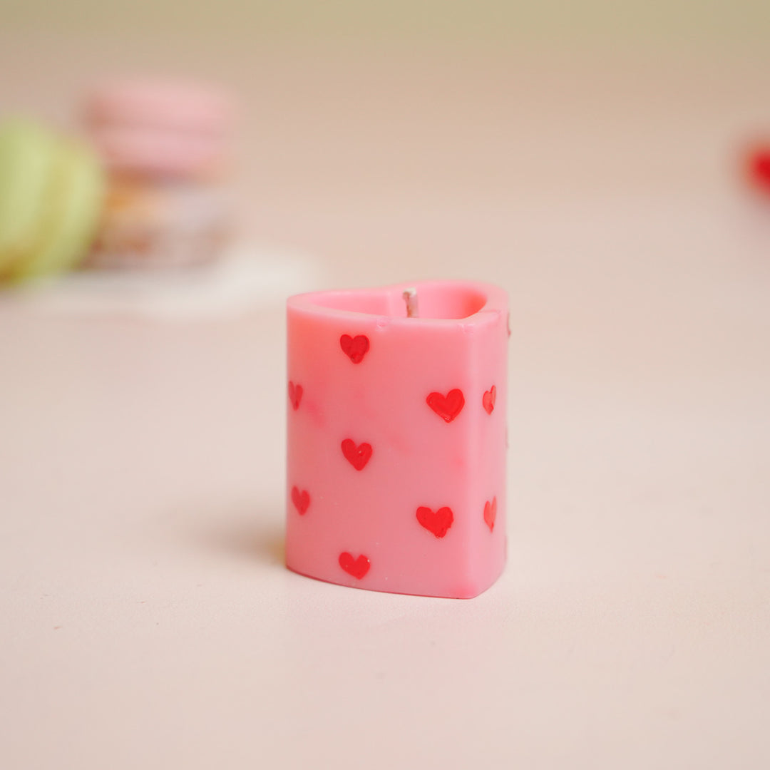 Handmade Heart Shaped Soy Wax Pillar Candles | Set Of 2