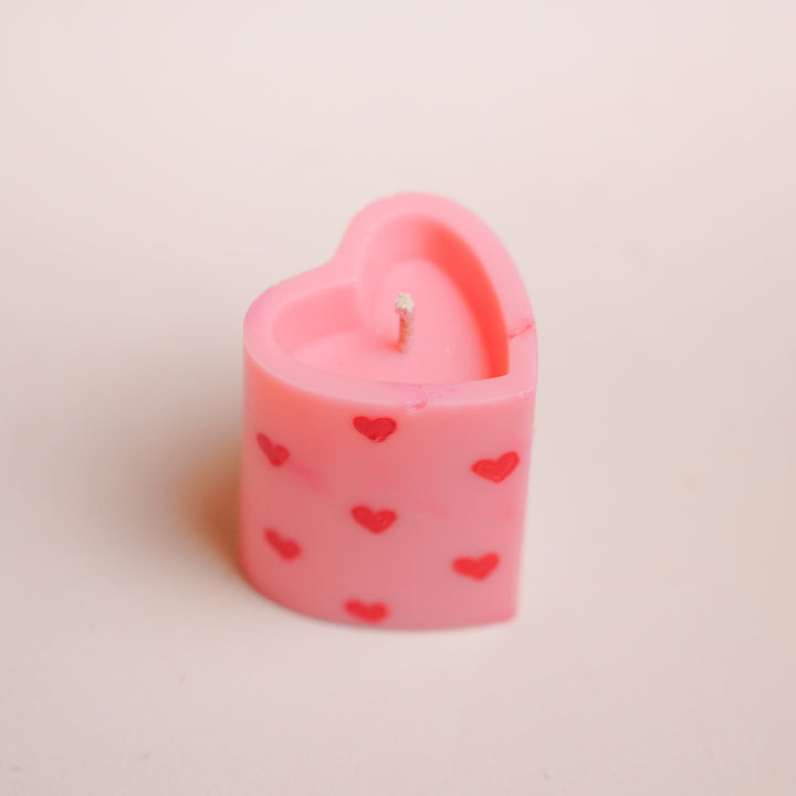 Handmade Heart Shaped Soy Wax Pillar Candles | Set Of 2