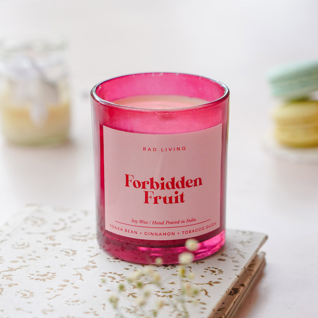 Hand Poured Forbidden Fruit Tonka Bean, Cinnamon & Tobacco Oudh Scented Soy Wax Candle