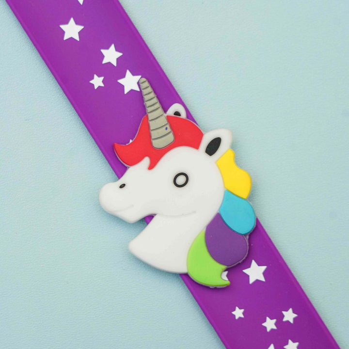 Handmade Unicorn Head Slap Band Kids Rakhi With Roli Chawal