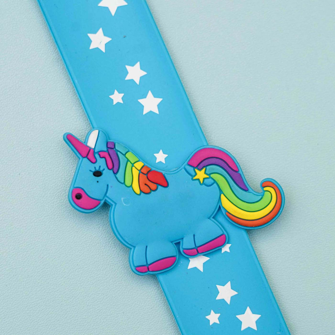 Handmade Unicorn Slap Band Kids Rakhi With Roli Chawal