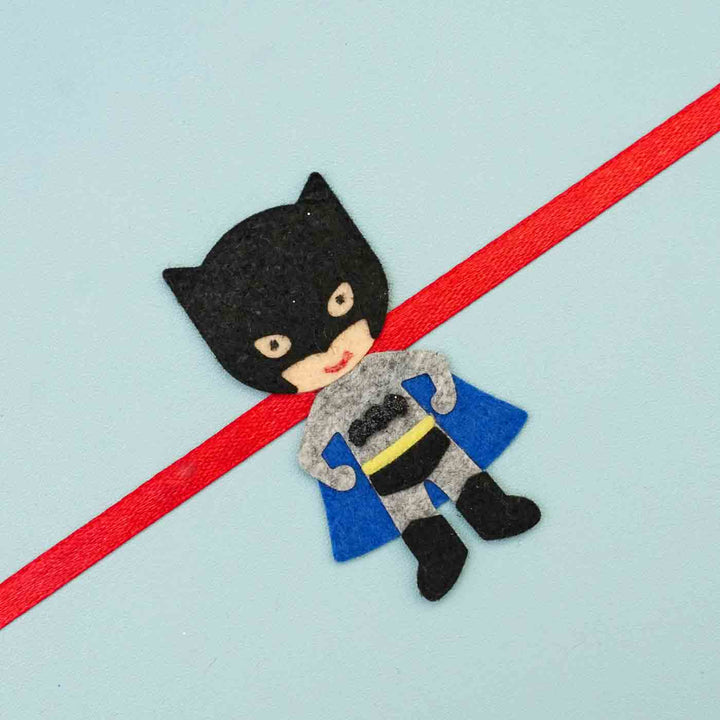 Personalized Handmade Batman Theme Felt Kids Rakhi & Photo Frame Combo For Brother | Set of 2