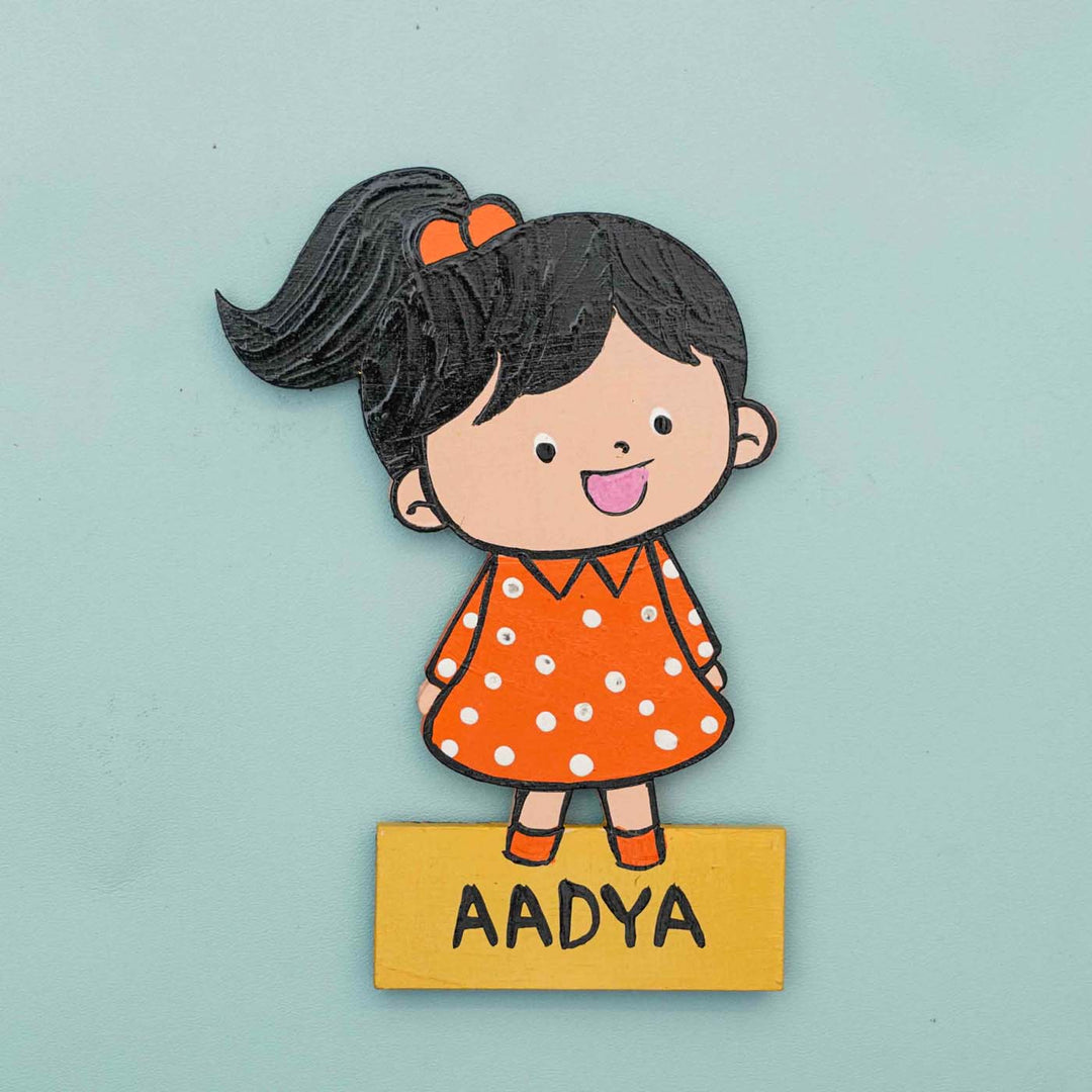 Personalized Hand-painted MDF Kiddo Magnets Rakhi Gift