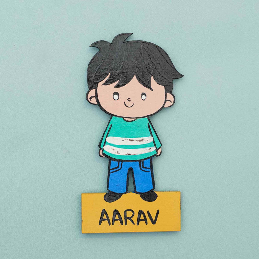 Personalized Hand-painted MDF Kiddo Magnets Rakhi Gift