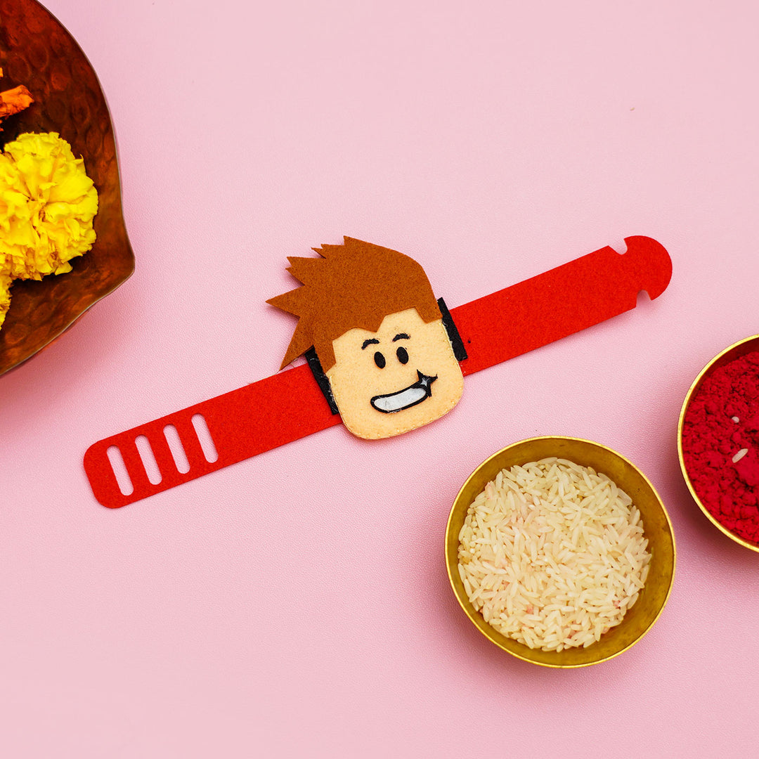 Handcrafted Roblox Felt Rakhi For Kids With Roli & Chawal