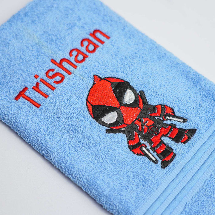 Personalized Embroidered Deadpool Design Cotton Hand Towel