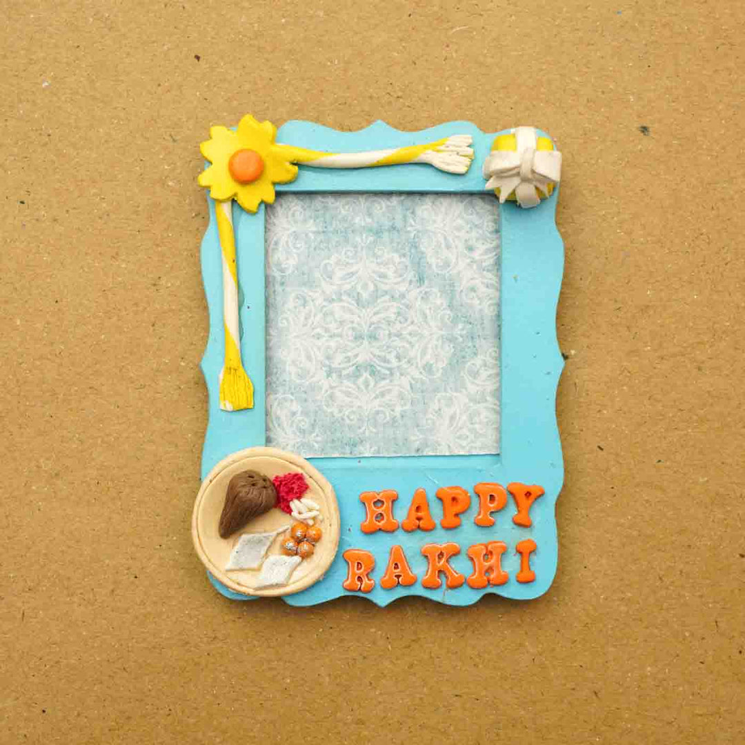 Handmade MDF & Clay Photo Magnet | Rakhi Gift for Brothers