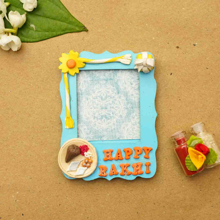 Handmade MDF & Clay Photo Magnet | Rakhi Gift for Brothers