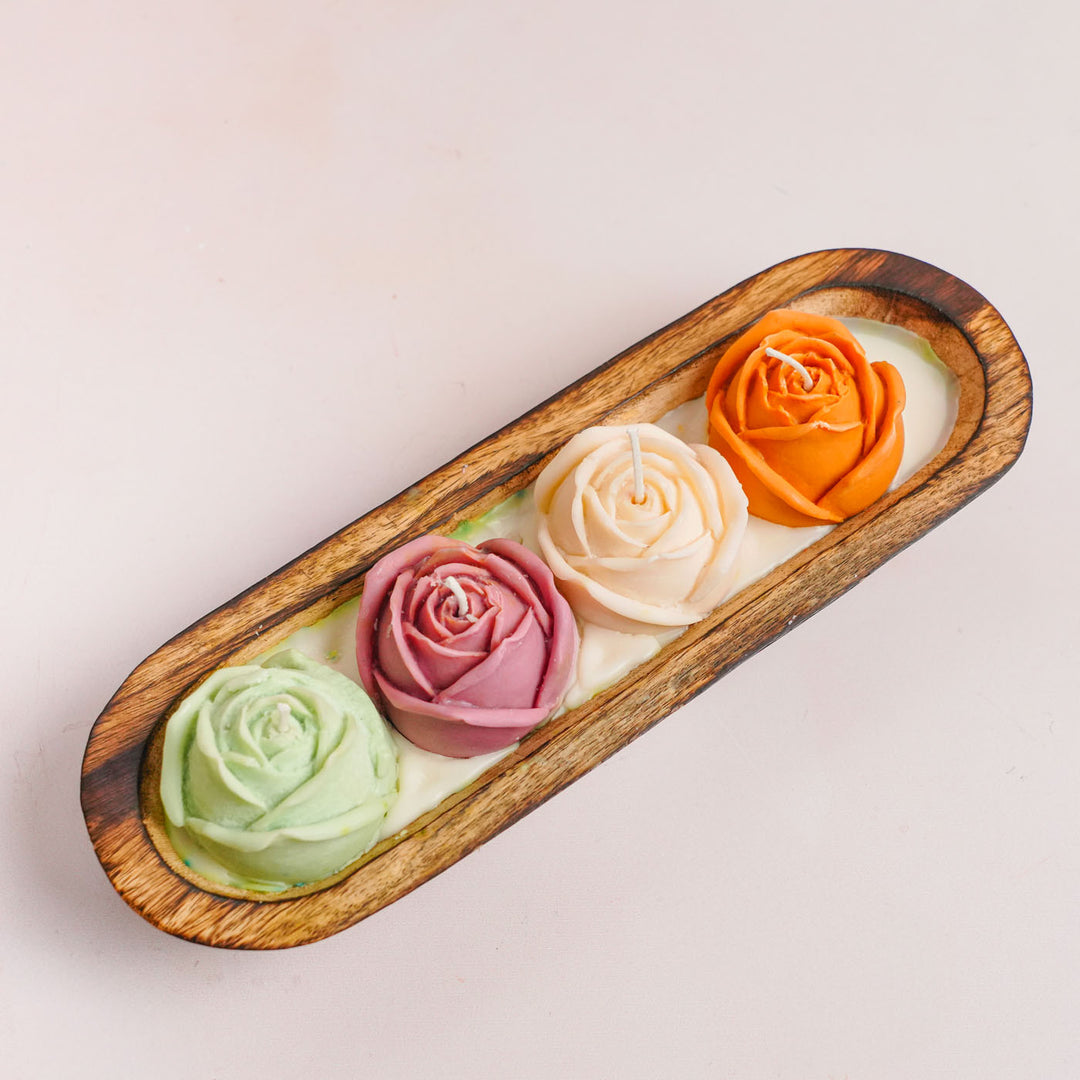 Handmade Pastel Rose Theme Soy Wax Candle