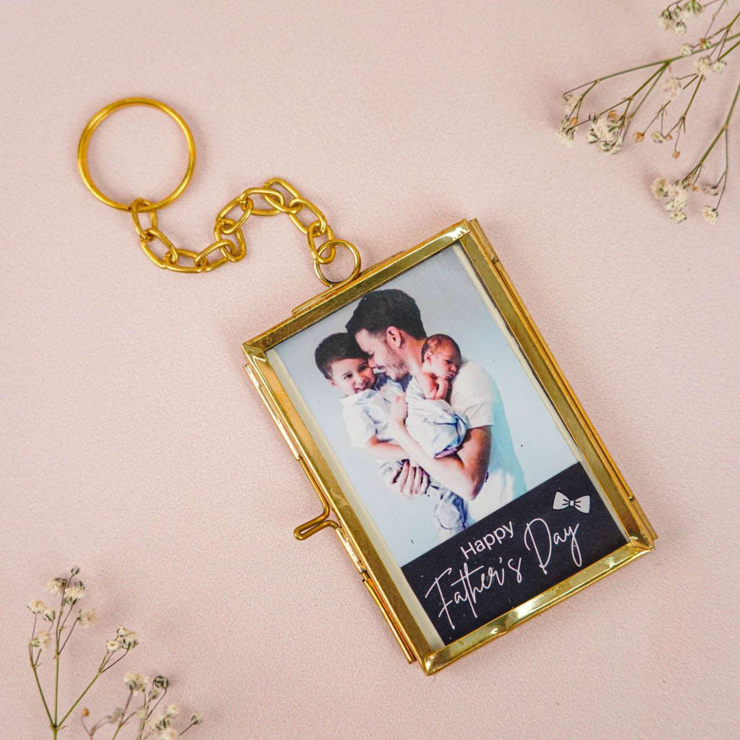 Photo Personalized Vintage Glass Keychain