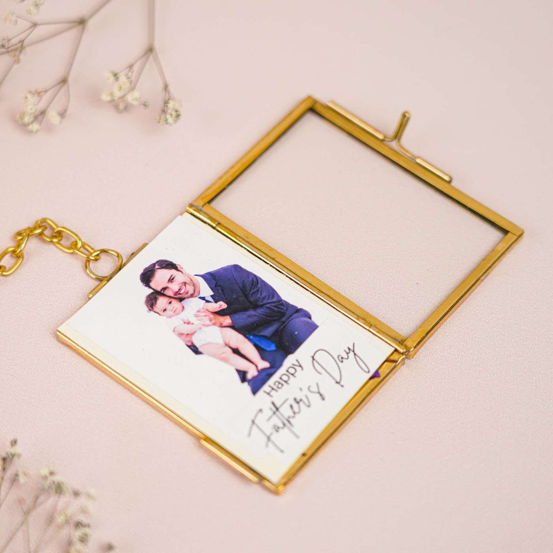 Photo Personalized Vintage Glass Keychain