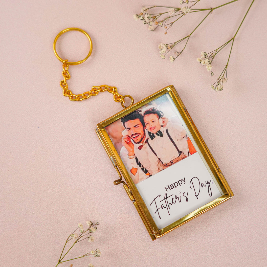 Photo Personalized Vintage Glass Keychain