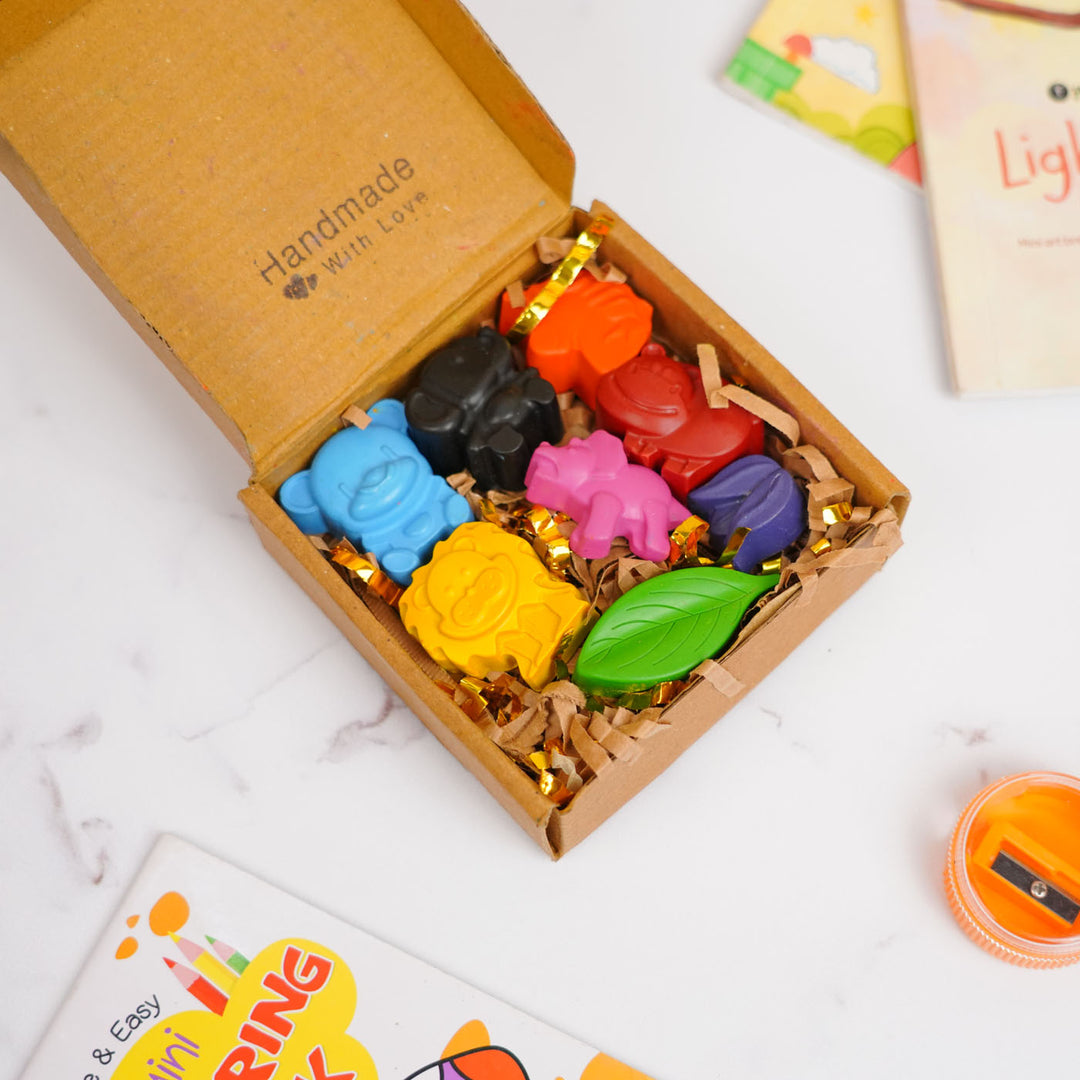 Handmade Assorted Jungle Safari Theme Wax Crayons | Set Of 8