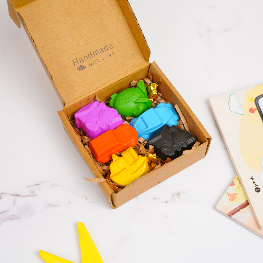 Handmade Assorted Vehicle Theme Wax Crayons | Set Of 6