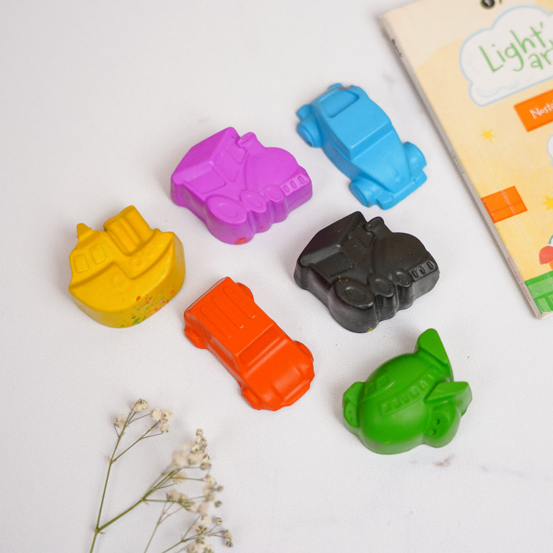 Handmade Assorted Vehicle Theme Wax Crayons | Set Of 6