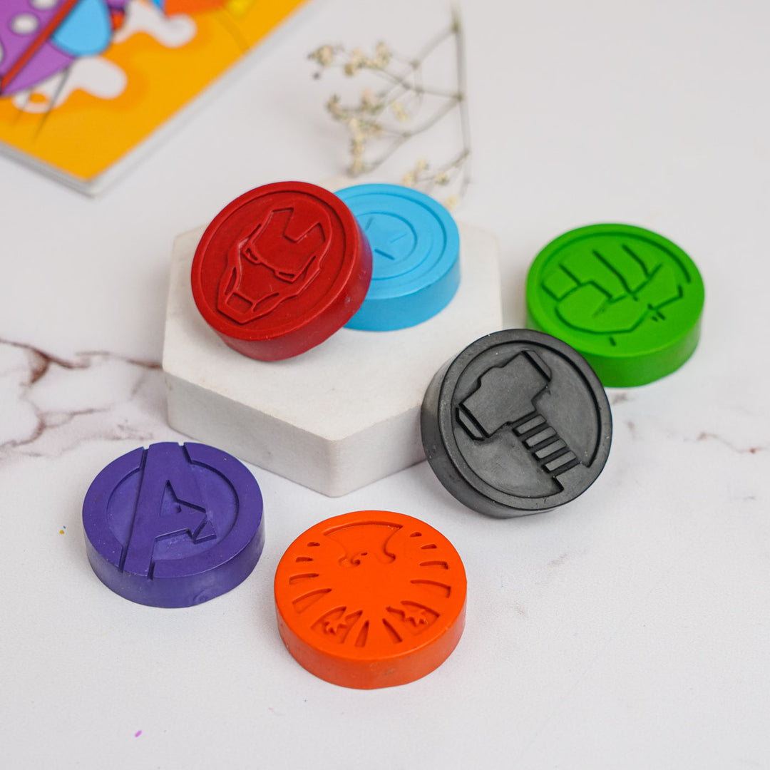 Handmade Assorted Superhero Theme Wax Crayons | Set Of 4