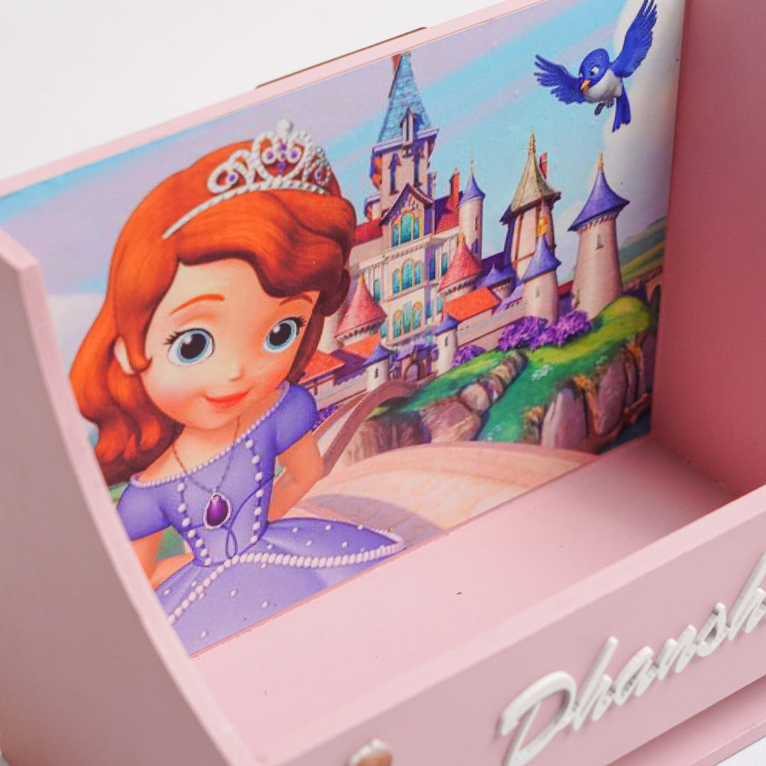 Personalized Princess Theme Mdf Wood Book Rack For Kids