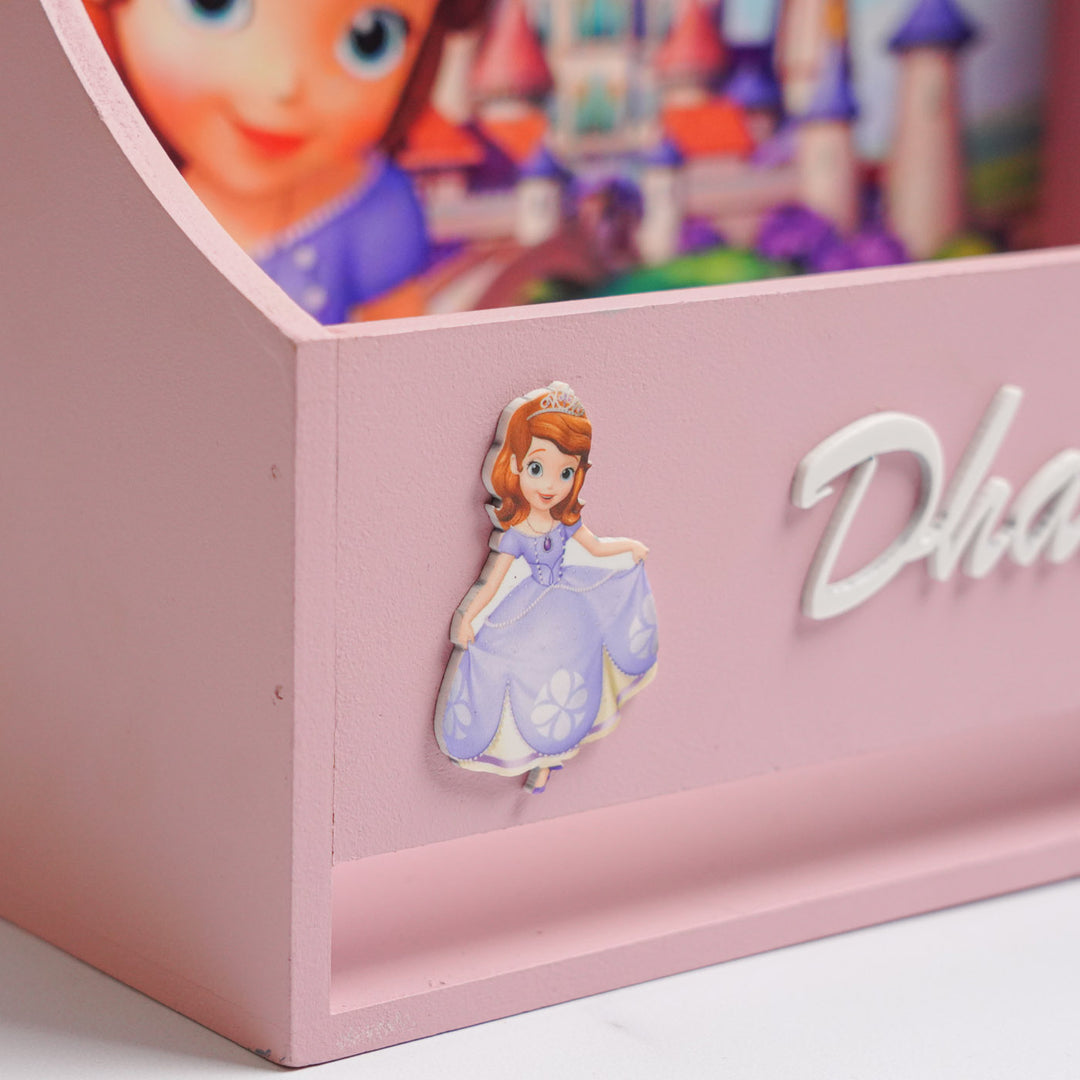 Personalized Princess Theme Mdf Wood Book Rack For Kids