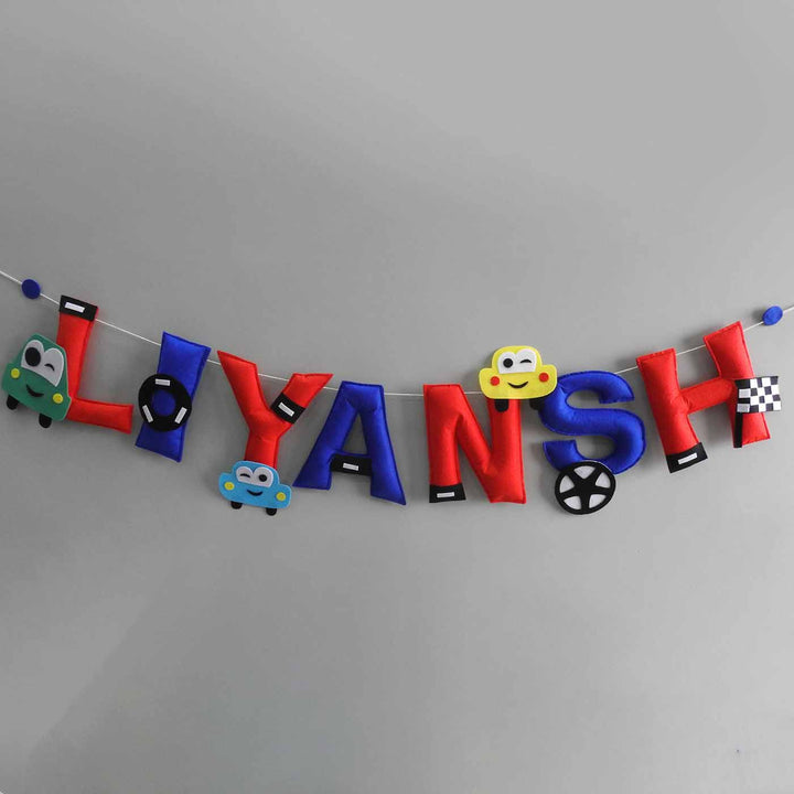 Personalized Handmade Cars Theme Felt Bunting