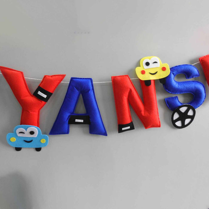 Personalized Handmade Cars Theme Felt Bunting