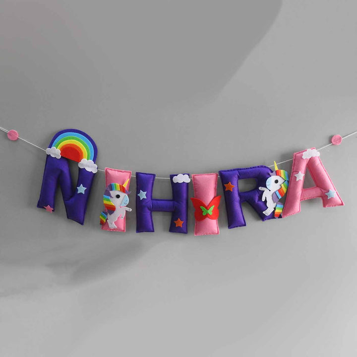 Personalized Handmade Unicorn Theme Felt Bunting