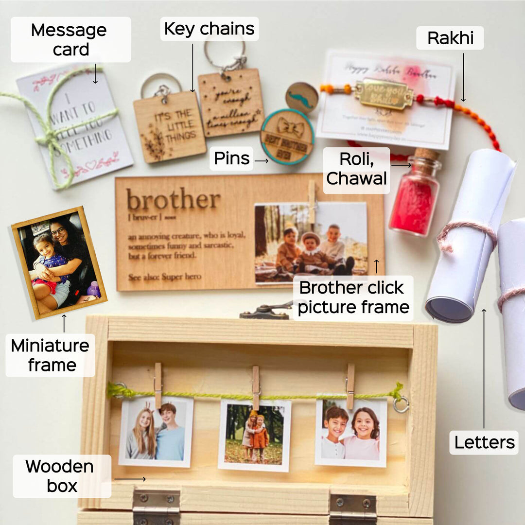 Personalized Rakhi Hamper For Brothers With Roli Chawal