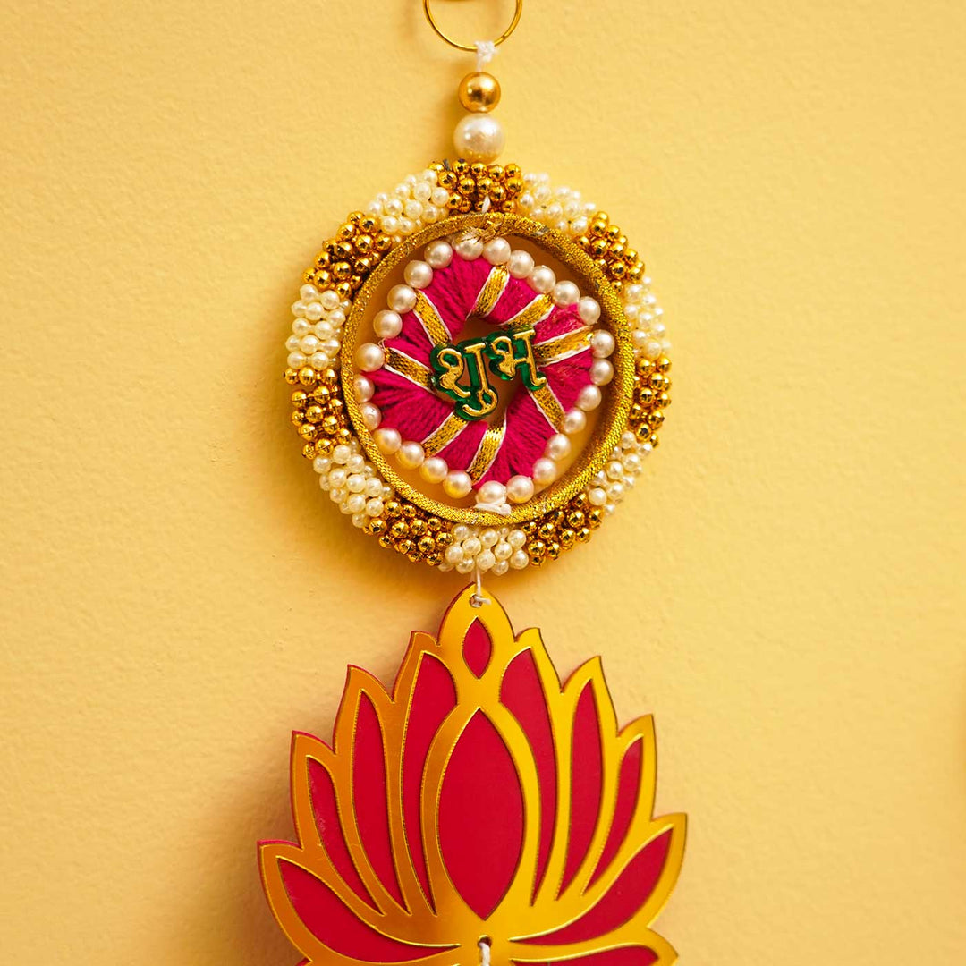 Handmade Decorative Bangles Shubh Labh Hanging With Hanging Lotus