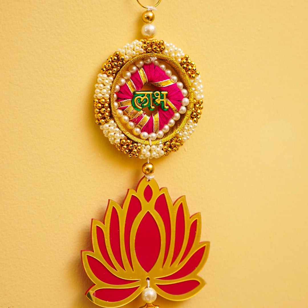 Handmade Decorative Bangles Shubh Labh Hanging With Hanging Lotus