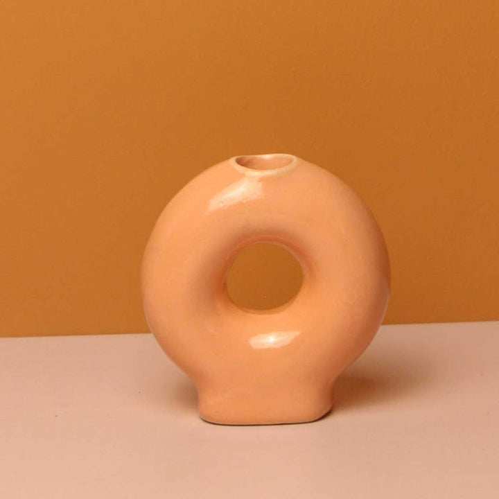 Handmade Orange Decorative Circle Of Light Candle Holder